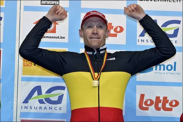 Joie de Klaas Vantornout of Sunweb Napoleon Games team CYCLISME : Championnat de belgique de Cyclo Cross Hommes - Nommay - 13 01 2013 PhotoNews Panoramlc 