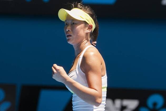 14 January 2013 : Kai-Chen Chang fist pumps after winning a point during Day 1 of the Australian Tennis open Grand Slam event at Melbourne Park, Melbourne Australia. TENNIS: JAN 14 Australian Open Icon13011422 EDITORIAL USE ONLY