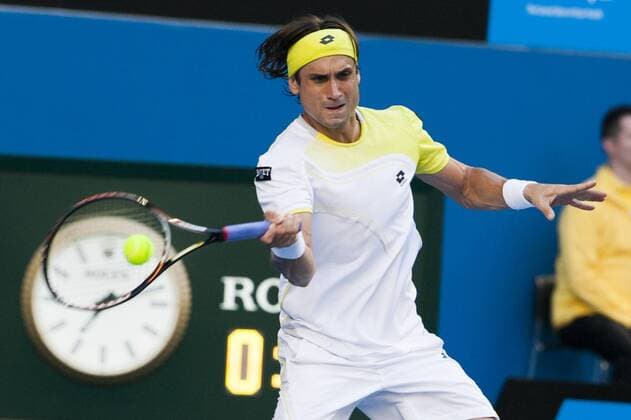 14 January 2013 : David Ferrer during Day 1 of the Australian Tennis open Grand Slam event at Melbourne Park, Melbourne Australia. TENNIS: JAN 14 Australian Open Icon13011445 EDITORIAL USE ONLY