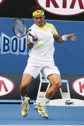 14 January 2013 : David Ferrer during Day 1 of the Australian Tennis open Grand Slam event at Melbourne Park, Melbourne Australia. TENNIS: JAN 14 Australian Open Icon13011448 EDITORIAL USE ONLY