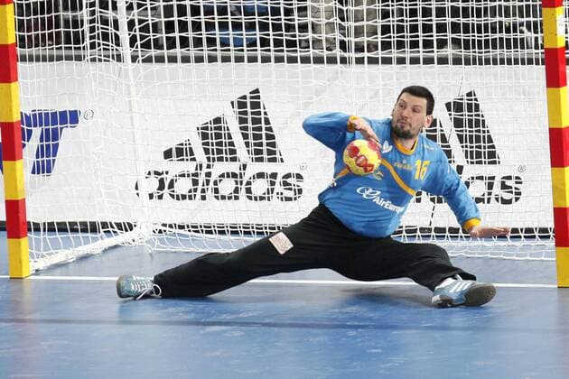 Spain and Egypt during 23rd Men s Handball World Championship preliminary round match, in the pic: Arpad Sterbik. January 14 ,2013.  (20130114190)