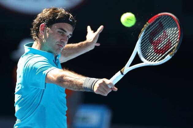Roger Federer, SUI, during first round of the 2013 Tennis Australian Open in Melbourne, 15 01 2013 -