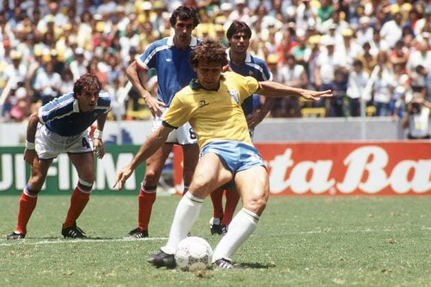 ZICO, RIGORE WM 1986 Brasilien - Frankreich
