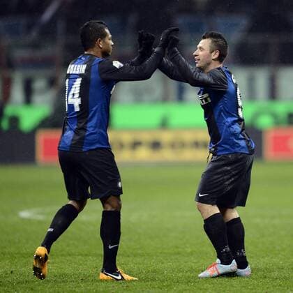 Milano 15 01 2013 - coppa Italia Inter Mailand - Bologna FC; Fredy Guarin - Antonio Cassano 