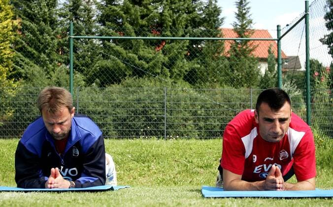 18.07.2007, Offenbacher Kickers Trainingslager in Schönau Rhön v.l. Co Trainer Manfred Binz, Suat Türker
