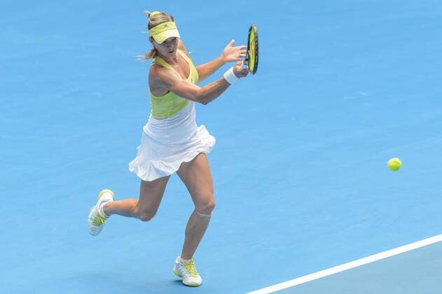 Jan. 17, 2013 - Melbourne, Victoria, Australia - January 17, 2013: Maria Kirilenko (RUS) in action in a second round match on day four of the 2013 Australian Open grand slam tennis tournament at Melbourne Park in Melbourne, Australia. Tennis 2013: Australian Open JAN 17 - ZUMAc04