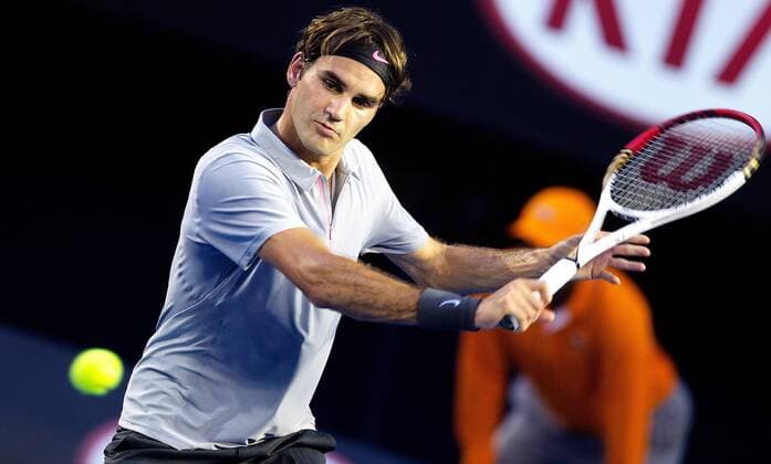 TENNIS - ATP, Australian Open 2012 MELBOURNE,AUSTRALIEN,17.JAN.13 - TENNIS - ATP Tennis Herren World Tour, Grand Slam, Australian Open. Bild zeigt Roger Federer (SUI). 