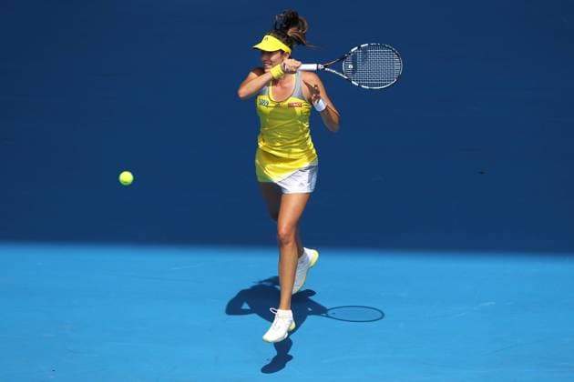 Garbine Muguruza, ESP, playing the second round of the 2013 Tennis Australian Open in Melbourne, 17 01 2013 -