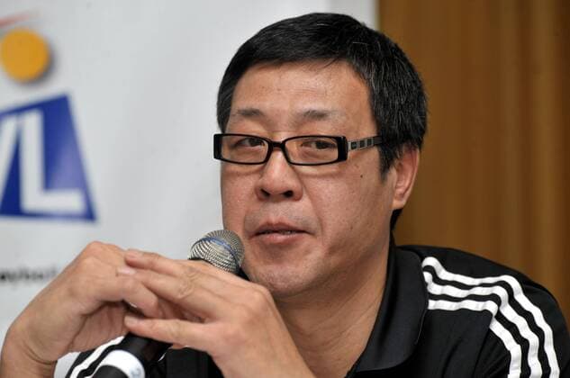 17-01-2013 pmk MU110380 Volleyball DVV-Pokalfinale Saison 2012 2013 Pressekonferenz Chang Cheng LIU -Trainer- Moerser SC