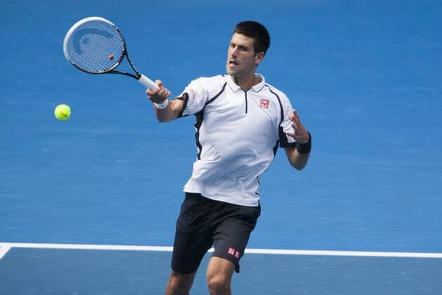 18 January 2013 : Novak Djokovic (SRB) during Day 5 of round 3 at the Australian Tennis open Grand Slam event at Melbourne Park, Melbourne Australia. TENNIS: JAN 18 Australian Open Icon13011843 EDITORIAL USE ONLY
