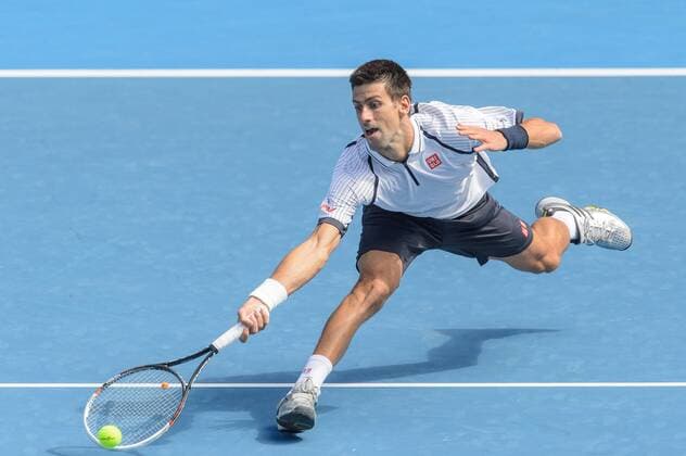 Jan. 18, 2013 - Melbourne, Victoria, Australia - January 18, 2013: Novak Djokovic (SRB) in action in a third round match on day five of the 2013 Australian Open grand slam tennis tournament at Melbourne Park in Melbourne, Australia. Sydney Low Cal Media Tennis 2013: Australian Open JAN 18 - ZUMAc04