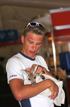 2013, vigilia Tour Down Under 2013, Argos - Shimano 2013, Marcel Kittel with a kangaroo, Adelaide 