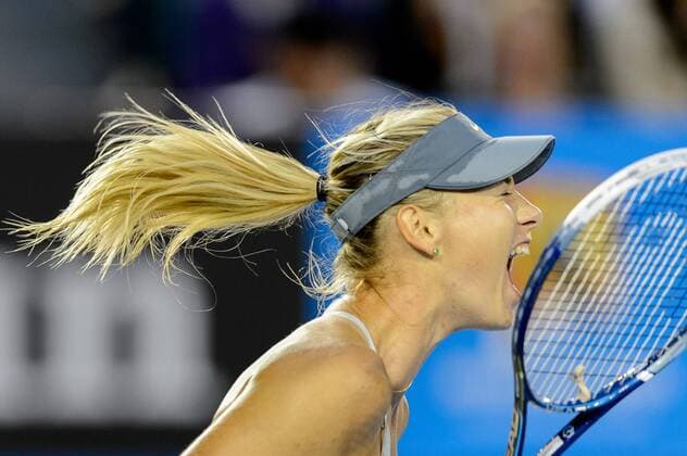 Jan. 18, 2013 - Melbourne, Victoria, Australia - January 18, 2013: Maria Sharapova (RUS) celebrates after winning her third round match on day five of the 2013 Australian Open grand slam tennis tournament at Melbourne Park in Melbourne, Australia. Sydney Low Cal Media Tennis 2013: Australian Open JAN 18 - ZUMAc04