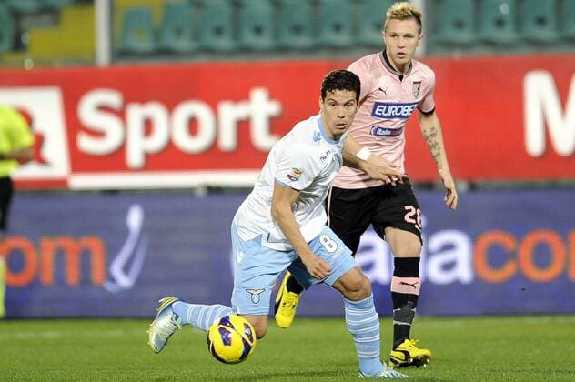 Hernanes Lazio, Jasmin Kurtic 19 1 2013 Football Calcio 2012 2013 Serie A US Palermo - Lazio Rom - fnozxinside