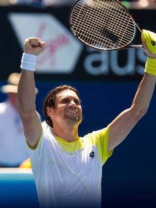 TENNIS - ATP, Australian Open 2012 MELBOURNE,AUSTRALIEN,20.JAN.13 - TENNIS - ATP Tennis Herren World Tour, Grand Slam, Australian Open. Bild zeigt den Jubel von David Ferrer (ESP). 