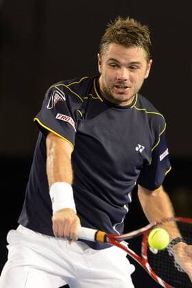 Jan. 20, 2013 - Melbourne, Victoria, Australia - January 20, 2013: Stanislas Wawrinka (SUI) in action in a fourth round match on day seven of the 2013 Australian Open grand slam tennis tournament at Melbourne Park in Melbourne, Australia. Tennis 2013: Australian Open JAN 20 - ZUMAc04