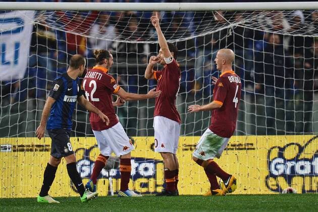 Francesco Totti Roma 1-0.Goal celebration - Rom, Serie A, AS Rom vs Inter Mailand - andreaxstaccioli