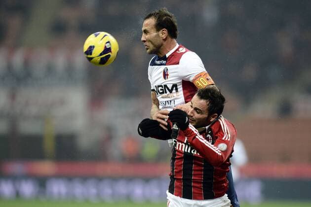 Milan 20 01 2013 - Serie A AC Milan - FC Bologna: Daniele Portanova-Giampaolo Pazzini 