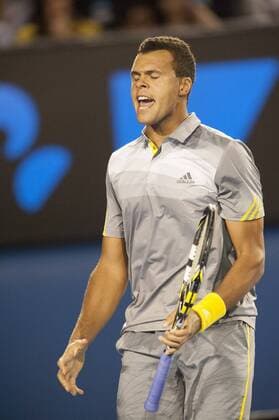 Jan. 23, 2013 - Australian Open - JO-WILFRIED TSONGA (FRA). . The Grand Slam matches are being held at the Rod Laver Arena in Melbourne. Australian Open Mens Singles Quarterfinals  - ZUMAen