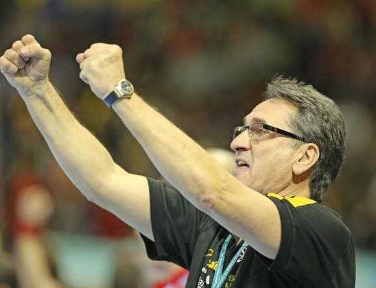 HANDBALL - IHF Men s WORLD CHAMPIONSHIP 2013 - 23.01.2013, SPAIN vs. GERMANY, SCHLUSSJUBEL BEI TRAINER VALERO RIVERA (ESP), -