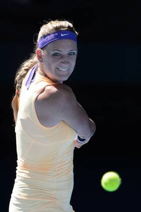 Jan. 24, 2013 - Melbourne, Victoria, Australia - January 24, 2013: Victoria Azarenka (BLR) in action in a semifinals match on day eleven of the 2013 Australian Open grand slam tennis tournament at Melbourne Park in Melbourne, Australia. Media Tennis 2013: Australian Open JAN 24 - ZUMAc04
