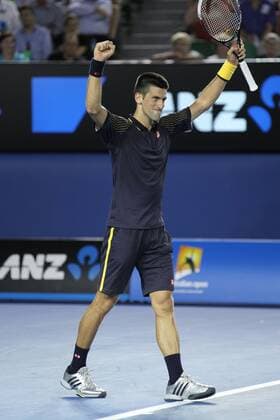 Novak Djokovic, SRB, after semi-final of the 2013 Tennis Australian Open in Melbourne, 24 01 2013 -