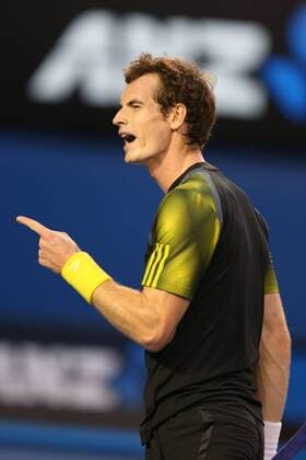 Andy Murray, GBR, during semi-final of the 2013 Tennis Australian Open in Melbourne, 25 01 2013 -