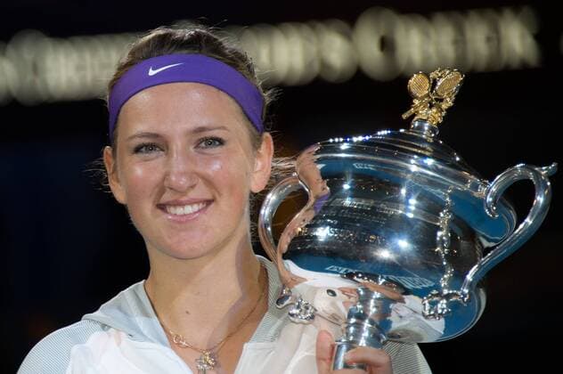 Jan. 26, 2013 - Melbourne, Victoria, Australia - January 26, 2013: Victoria Azarenka (BLR) celebrates after winning the 2013 Australian Open grand slam tennis tournament at Melbourne Park in Melbourne, Australia. Tennis 2013: Australian Open JAN 26 - ZUMAc04