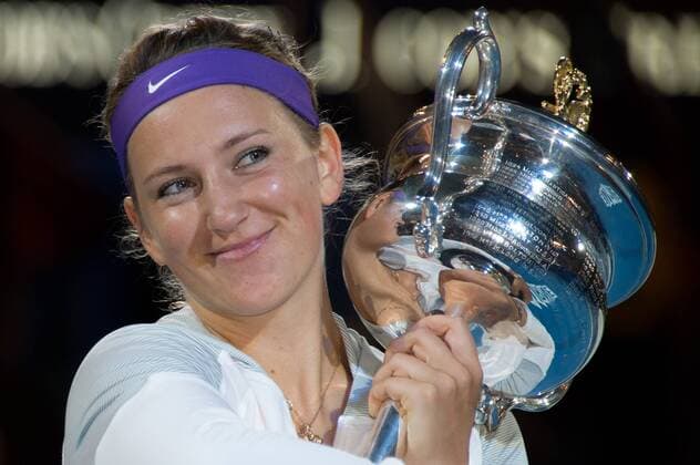 Jan. 26, 2013 - Melbourne, Victoria, Australia - January 26, 2013: Victoria Azarenka (BLR) celebrates after winning the 2013 Australian Open grand slam tennis tournament at Melbourne Park in Melbourne, Australia. Tennis 2013: Australian Open JAN 26 - ZUMAc04