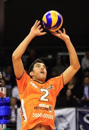Berlin, Deutschland 26. Januar 2013: 1. Bundesliga Volleyball 12 13 - Berlin Recycling Volleys vs. Evivo Düren. MVP Kawika Shoji (Berlin) sw