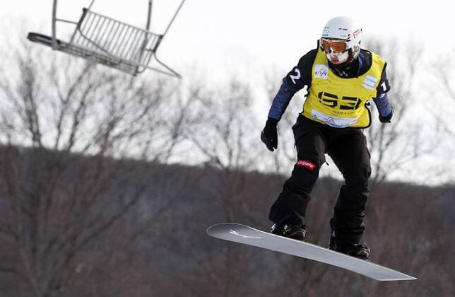 SNOWBOARD - FIS WM Stoneham, SBX, Damen STONEHAM,KANADA,26.JAN.13 - SNOWBOARD - FIS Weltmeisterschaften Stoneham, Boarder Cross, Snowboardcross, Damen. Bild zeigt Maria Ramberger (AUT). 