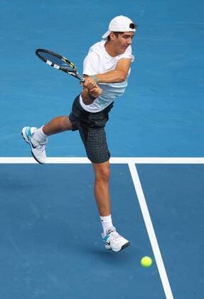 Thanasi Kokkinakis, AUS, playing the juniors final of the 2013 Tennis Australian Open in Melbourne, 26 01 2013 -