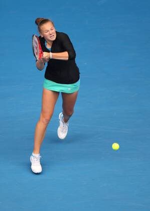 Katerina Siniakova, CZE, playing the juniors final of the 2013 Tennis Australian Open in Melbourne, 26 01 2013 -