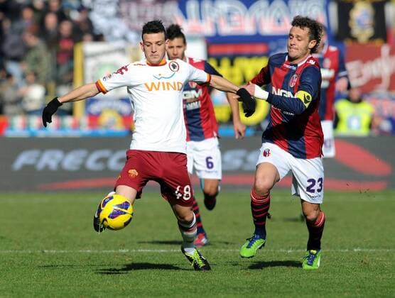 Football - soccer: Serie A, FC Bologna - AS Rom, Alessandro Florenzi - Alessandro Diamanti - xHOCHxZWEIx xItalyxPhotoxPressx 