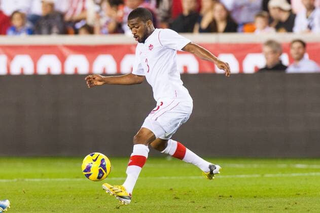 JAN 29 2013: Canadian National Soccer D Ashtone Morgan (3) handling the ball down field during a friendly match at BBVA Compass Stadium in Houston, TX. SOCCER: JAN 29 International Friendly - Canada at USA Icon20130129010 EDITORIAL USE ONLY