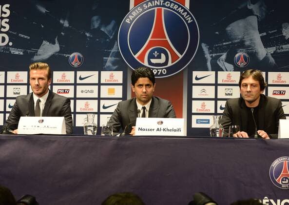 David Beckham - Nasser Al Kheilaifi - Leonardo ( PSG ) - PSG Paris St Germain - Paris - 31 01 2013 FedericoPestellini 