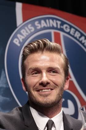 British football player David Beckham attends a press conference at the Parc des Princes stadium in Paris on January 31, 2013 to announce that he joined the team of football club Paris Saint Germain (PSG). 