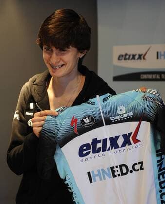 Czech speed skater Martina Sablikova is seen at a press conference to present a new continental cycling team Etixx-IHNED and introduce the management and partner team Omega Pharma-Quick-Step. Martina Sablikova is seen in Prague, Czech Republic, January 31, 2013. (CTKxPhoto MichalxKrumphanzl) CTKPhotoP201301310410501  kru 7