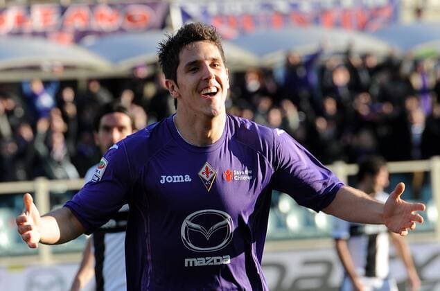 IPP20130203 Football - soccer: Serie A, AC Florenz - FC Parma, Stevan Jovetic jubelt - xHOCHxZWEIx xItalyxPhotoxPressx 
