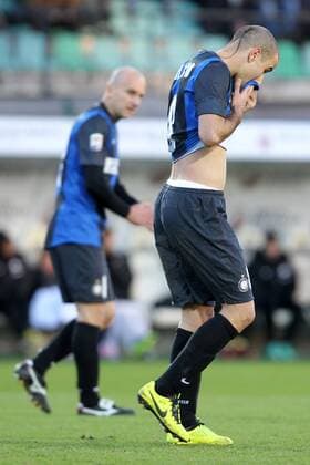 Delusione Rodrigo Palacio (Inter) .Siena 03 02 2013 Stadio Artemio Franchi Montepaschi Arena .Seria A 2012 2013.Football Calcio Siena Vs Inter. lucaxpagliaricci