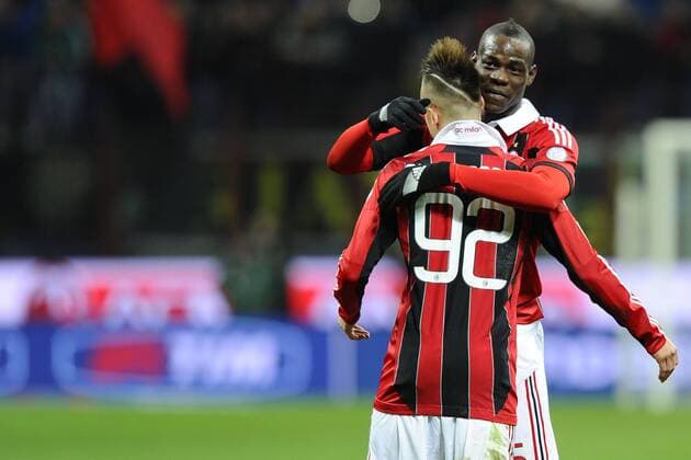 Serie A AC Mailand - Udinese Calcio Mario Balotelli-Stephan El Shaarawy 