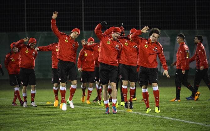 FUSSBALL - Training WIEN,AUSTRIA,04.FEB.13 - FUSSBALL - ÖFB Länderspiel Österreich Freundschaftsspiel, Vorberichte, Training Nationalteam AUT. Bild zeigt Spieler von AUT. 