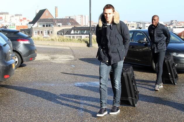 (L-R) Stefan de Vrij, Bruno Martins Indi Arrival Dutch team Arrival Dutch team 2013 xVIxJaapxHoekxIVx 1372570