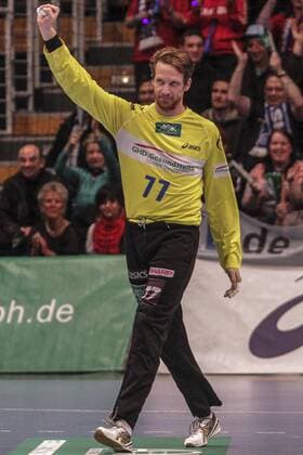 Deutschland, Hamburg, Sporthalle Hamburg, DHB Pokal, Viertelfinale, Saison 2012 2013, HSV Handball - TSV Hannover-Burgdorf, Torwart Dan Beutler (HSV) jubelt