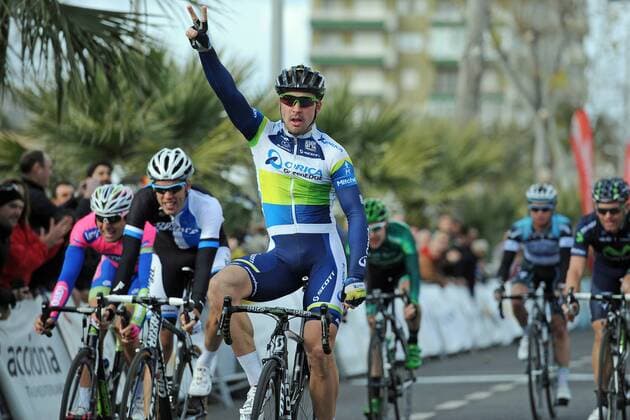 Leigh HOWARD ( AUS Orica - GreenEdge ) gewinnt seinen zweiten Tagesabschnitt bei der Challenge a Mallorca - Zielsprint - Jubel - Freude - Emotionen - Aktion - quer - Event: Mallorca Rundfahrt - Mallorca Challenge - Iberostar Challenge Ciclista Mallorca 2013 - Trofeo Alcudia - Playa de Muro Location: Mallorca - Spanien - Europa - Datum: 06.02.2013