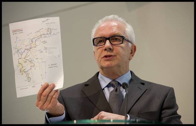 Mick Bennett at the RideLondon launch announce the Offical RideLondon sponsor and reveal the route of the RideLondon-Surrey classic, Thursday February 7, 2013. AndrewxParsonsx xi-Images 