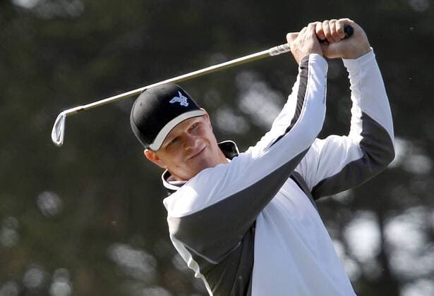 Feb. 7, 2013 - Pebble Beach, CA, USA - San Francisco Giants pitcher Matt Cain tees off on 17th hole during the first round of the Pebble Beach Pro-Am at the Monterey Peninsula Country Club Shore Course in Pebble Beach, California, on Thursday, February 7, 2013. Pebble Beach Pro-Am - ZUMAm67
