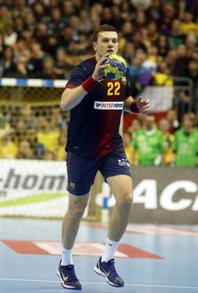Siarhei Rutenka Einzelbild Aktion FC Barcelona 10.02.2013 Handball VELUX EHF Champions League O2-Wolrd Berlin Herren Saison 2012 2013
