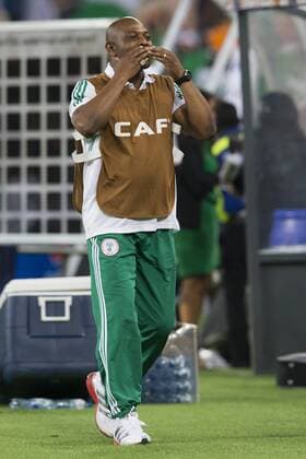 2013 Orange AFCON, Final: Nigeria v Burkina Faso SOWETO, - FEBRUARY 10, Stephen Keshi (Nigerian Manager) celebrating their win during the 2013 Orange African Cup of Nations Final match between Nigeria and Burkina Faso from the National Stadium on Februay 10, 2013 in Soweto, Gallo1024216