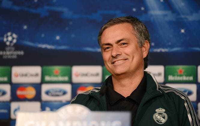FUSSBALL CHAMPIONS LEAGUE ACHTELFINALE HINSPIEL 2012 2013 CF Real Madrid - Manchester United 12.02.2013 Pressekonferenz Trainer Jose Mourinho (Real Madrid) 